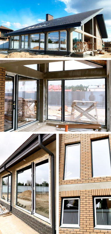 Grandes fenêtres panoramiques européennes, portes en verre, efficacité énergétique de l'étoile d'aluminium et de vinyle pour la construction de maisons de villas